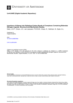 Insertions of Allenes into Palladium-Carbon Bonds of - UvA-DARE