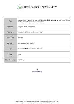 Instructions for use Title Reaction dynamics following