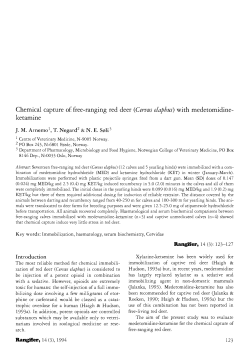 Chemical capture of free-ranging red deer (Cervus elaphus) with