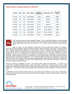 Stable isotopes of lead available from ISOFLEX
