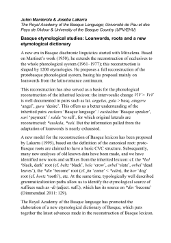 Basque etymological studies: Loanwords, roots and a new