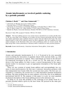 Atomic interferometry as two-level particle scattering by a