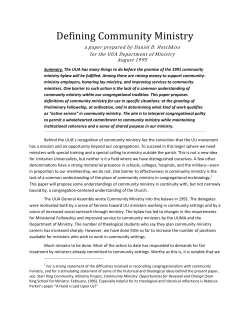 Defining Community Ministry