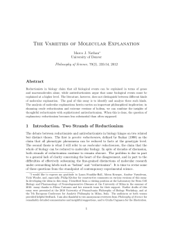 The Varieties of Molecular Explanation