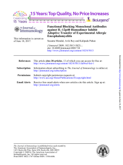 Encephalomyelitis Adoptive Transfer of Experimental Allergic