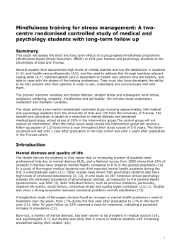 Mindfulness training for stress management: A randomised