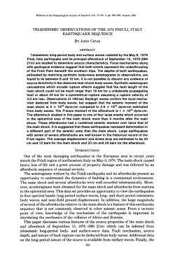 TELESEISMIC OBSERVATIONS OF THE 1976 FRIULI, ITALY