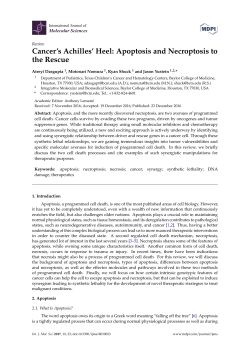 Cancer`s Achilles` Heel: Apoptosis and Necroptosis to the Rescue