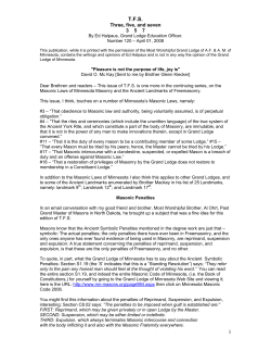 T.F.S. #120 - the Grand Lodge of Minnesota