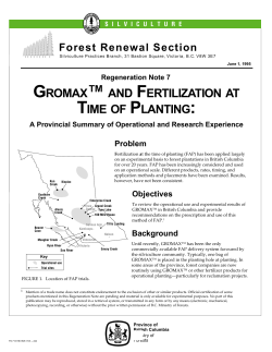 gromax&trade; and fertilization at time of planting