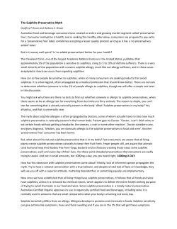 The Sulphite Preservative Myth