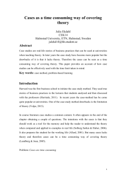 Cases as a time consuming way of covering theory