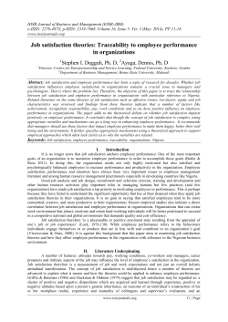 Job satisfaction theories: Traceability to employee