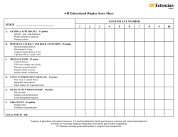 4-H Educational Display Score Sheet