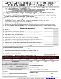 application for senior or disabled person property