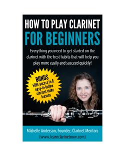 How To Play Clarinet For Beginners