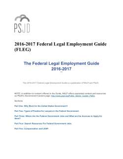 2016-2017 Federal Legal Employment Guide