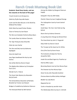 Ranch Creek Mustang book list revised