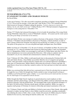 peter böhler (1712-1775) evangelist to john and