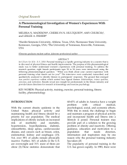 A Phenomenological Investigation of Women`s Experiences with