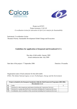 Guidelines for application of deepened and broadened LCA