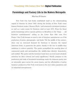 Furnishings and Factory Life in the Modern Metropolis