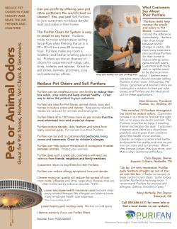 Purifans for Pet and Animal Odors