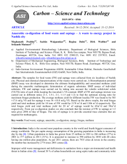 Anaerobic co-digestion of food waste and septage