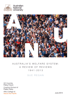 AUSTRALIA`S WELFARE SYSTEM: A REVIEW OF REVIEWS 1941