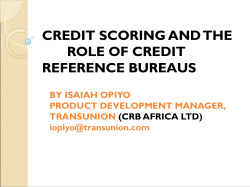 credit scoring and the role of credit reference bureaus