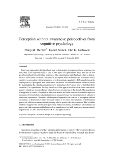 Perception without awareness: perspectives from cognitive psychology