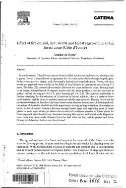 Effect on fire on soil, rice, weeds and forest - IRD