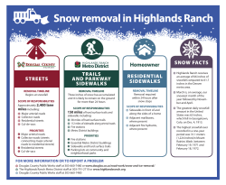 StreetS trailS and Parkway SidewalkS reSidential SidewalkS Snow