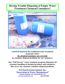 Having Trouble Disposing of Empty Water Treatment Chemical