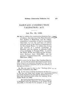 Railways (Construction Validation) Act 1930 No 33