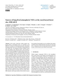 Sources of long-lived atmospheric VOCs at the rural boreal forest
