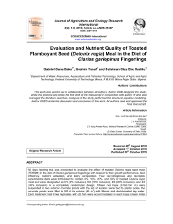 Evaluation and Nutrient Quality of Toasted Flamboyant Seed