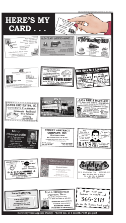 HERE`S MY CARD - The Iola Register