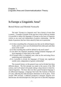 Is Europe a Linguistic Area?