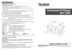 Yealink SIP-T28P Quick Installation Guide V610 1020 01