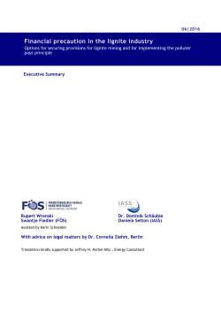 Financial precaution in the lignite industry