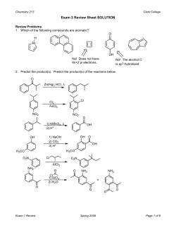 Exam 3 Review Sheet SOLUTION