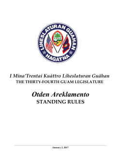 34th Guam Legislature Standing Rules