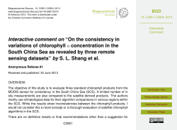 Interactive comment on &ldquo;On the consistency in variations of