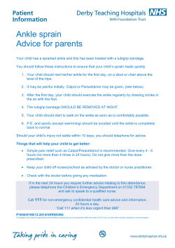 ankle sprain - Derby Teaching Hospitals NHS Foundation Trust