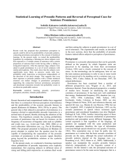 Statistical Learning of Prosodic Patterns and Reversal of Perceptual