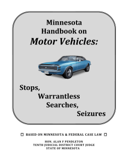 MINNESOTA HANDBOOK ON MOTOR VEHICLES: Stops