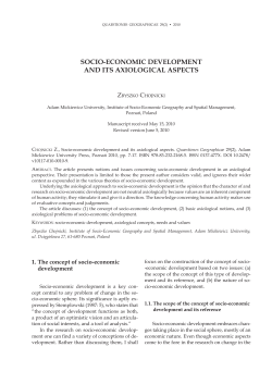 socio-economic development and its axiological aspects