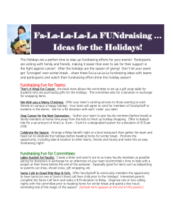 Fa-La-La-La-La FUNdraising … Ideas for the Holidays!