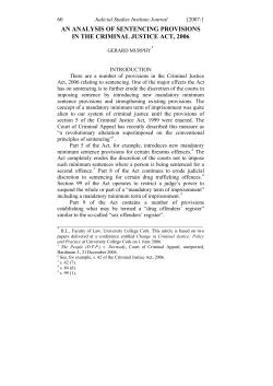 An Analysis of Sentencing Provisions in the Criminal Justice Act, 2006